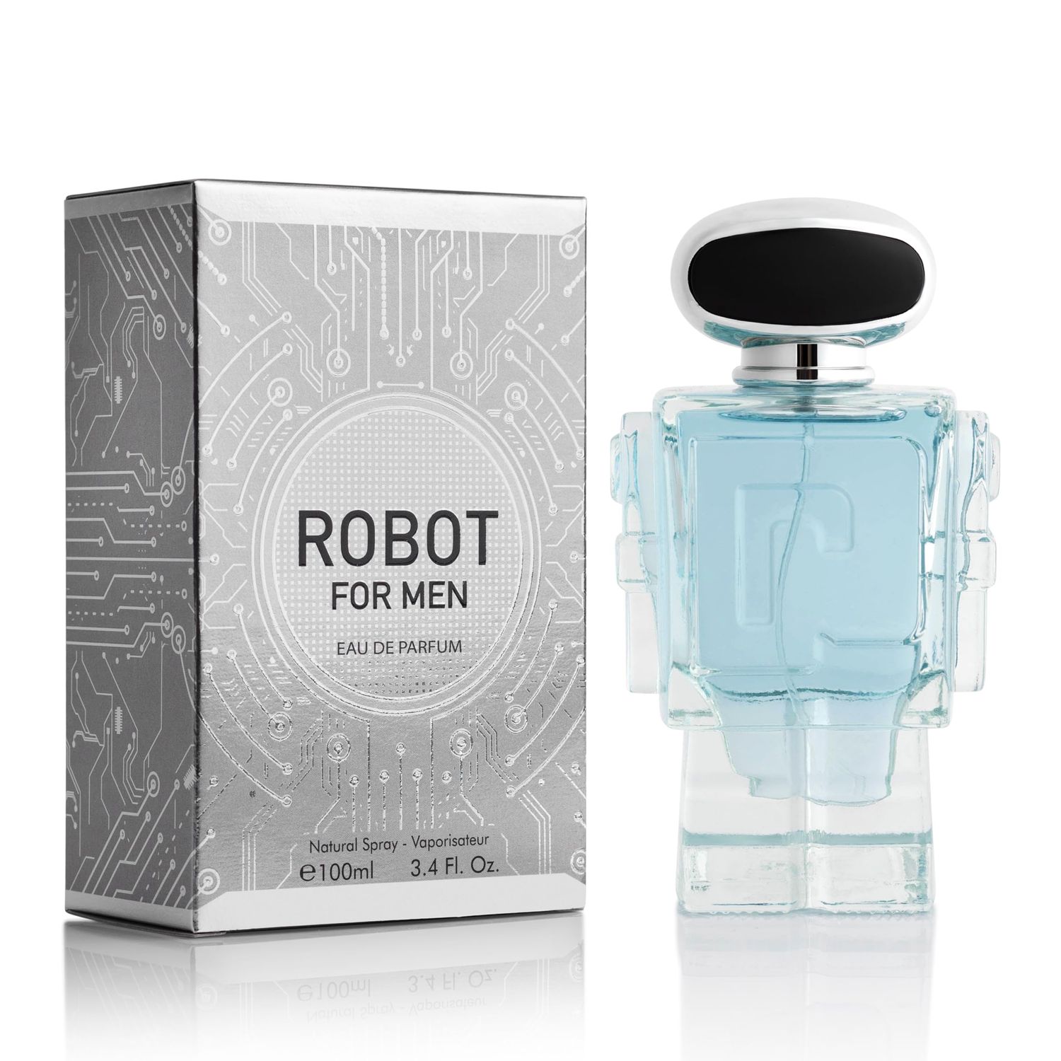 Robot for Men - Woody Aromatic Fragrance - Top Notes of Lavender, Lemon Zest &amp; Apple - Base Scents of Lavender, Vanilla &amp; Vetiver Nuances - Free of Paraben - Elegant 100ml Bottle, Parfume for Men
