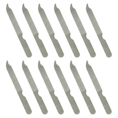 Fingernail Files (12 Pack), Metal Nail Files for Natural Nails, 4 Stainless Steel Thin Durable Nail File Bulk Filer with Curved Sharp Pointed Tip Double Sided Manicure Pedicure Toenails Tools