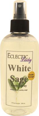 Eclectic Lady White Sage Body Spray, Double Strength, 8 ounces, Body Mist for Women with Clean, Light &amp; Gentle Fragrance, Cologne with Soft, Subtle Aroma For Daily Use