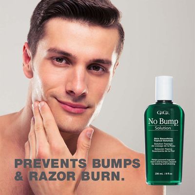 GiGi No Bump Solution - Ingrown Hair Treatment &amp; Skin Smoothing for After Shave Waxing, Prevents Razor Bumps &amp; Post-Waxing Irritation, 8 fl oz