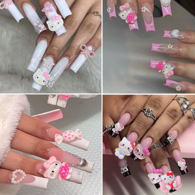 Cute 3D Nail Art Charms - Flatback Cartoon Design Kawaii Rhinestone Jewelry for Nail Decorations, Anime DIY Craft Phone Case - 40Pcs