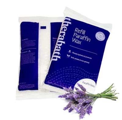 Therabath Paraffin Wax Refill - Thermotherapy - Use to Relieve Arthritis Discomfort, Stiff Muscles &amp; Dry Skin - For Hands, Feet, Body - Deeply Hydrates &amp; Protects - Made in USA, 6 lb. Lavender Harmony