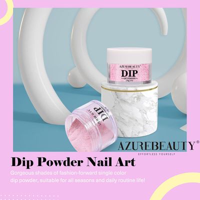 AZUREBEAUTY Nail Dip Powder Pink Glitter Color, Dipping Powder French Nail Art Starter Manicure Salon DIY at Home, Odor-Free and Long-Lasting, No Needed Nail Lamp Curing, 1 Oz