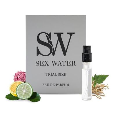 Sex Water Cologne for Men - 2 ml Travel Size Eau de Parfum Spray - Seductive Designer Summer Scent - Long Lasting, Hypoallergenic Masculine Romantic Mens Fragrance Infused with Bergamot, Amber &amp; Musk