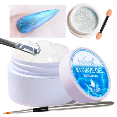 NAILGIL 3D Nail Gel and Pearl Chrome Nail Powder, No Wipe Sculpting Modeling Texture Hard Gel for Painting Rhinestone Decoration Adhesive Glue Drawing Painted Sculpture UV LED Curing Requires
