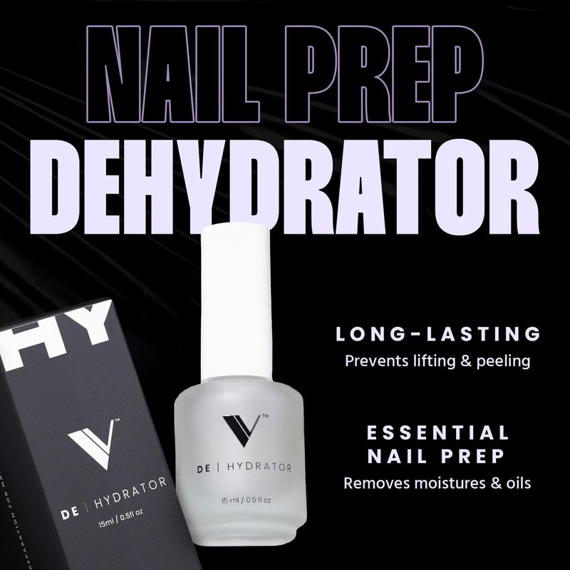 V Beauty Pure Nail Dehydrator - Easy-to-Use Dehydrator Nail Prep for Nail Plates Removes Moisture &amp; Oils - Nail Bond Primer for Nail Polish, Gel &amp; Acrylic, Salons &amp; Home Manicures &amp; Pedicures, 15 ml
