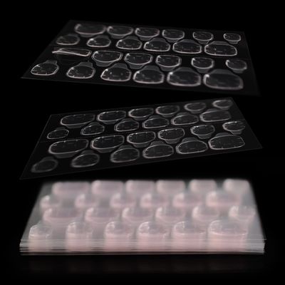 240pcs (10 Sheets) Pink Transparent Nail Jelly Glue Double Sided Nail Stickers Waterproof Breathable False Nail Adhesive Tabs for Manicure Press on Nails