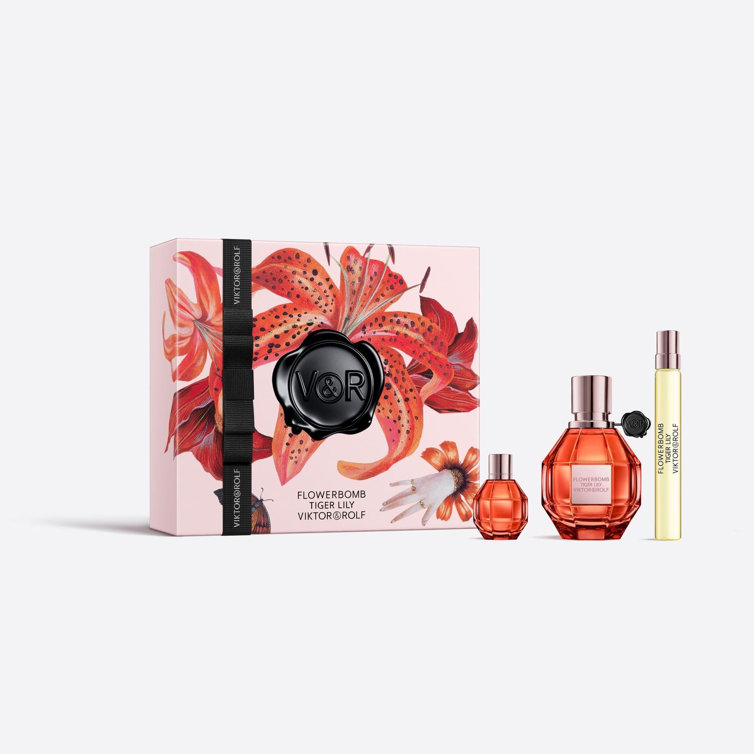 Viktor&amp;Rolf - Flowerbomb Tiger Lily - Mothers Day Luxury Perfume Set - 1.7 Fl Oz, 0.3 Fl Oz, &amp; 0.2 Fl Oz
