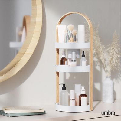 Umbra Bellwood Cosmetic Organizer, (50.2x19.5x19.3cm), White/Natural