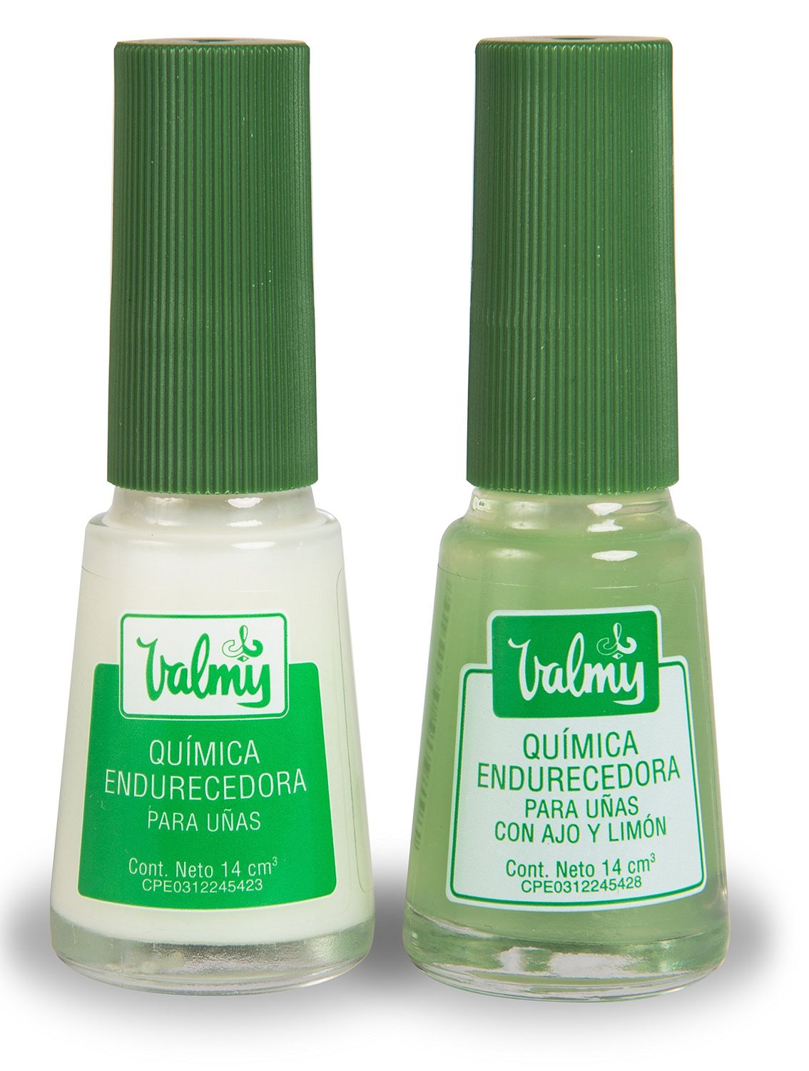 Valmy 2in1 Garlic Nail Hardener &amp; Lemon Nail Whitener, and Nail Strengthener for Thin Nails and Growth Base Coat Nail Polish Set - Endurecedor de Uas, 0.47 Fl oz each (2 Pack) Mix