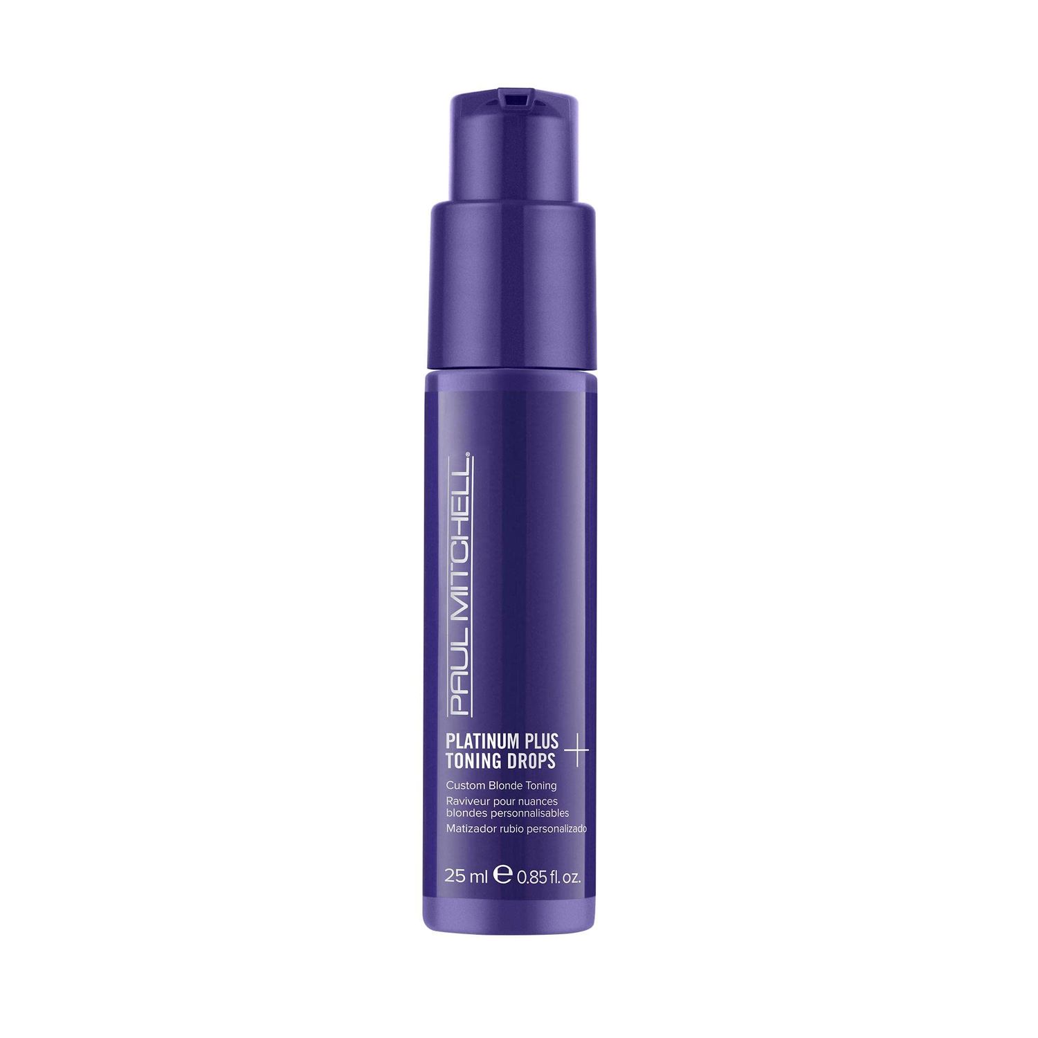 Paul Mitchell Platinum Plus Violet Toning Drops, Banishes Brass Intensely Tones, Ideal for Blonde, Highlighted, Gray or Silver Hair, .85 fl oz