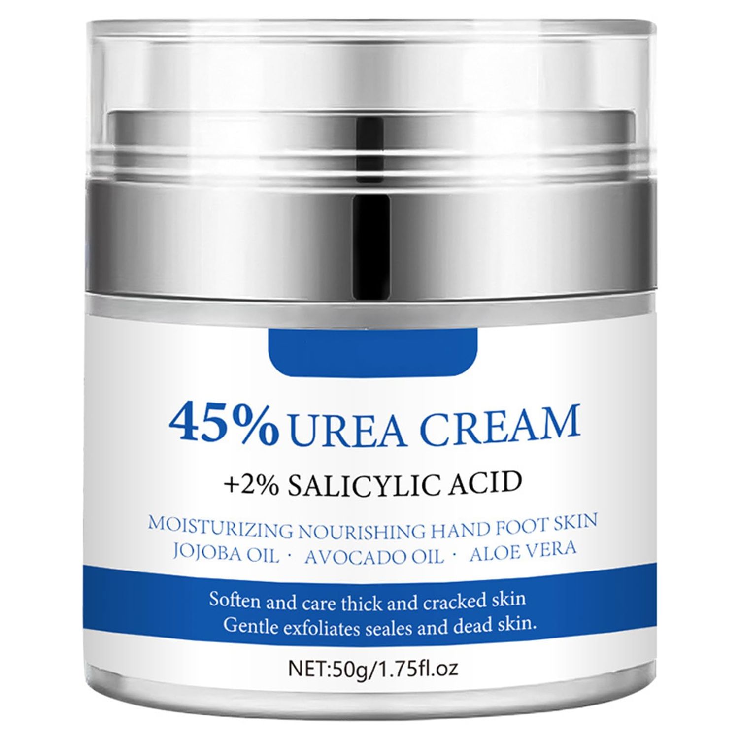 Urea Cream 45 Plus 2 Salicylic Acid, Callus Remover Foot Moisturizer Hand Foot Cream For Dry Cracked Feet from Toes to Heels Elbows Knees Softens Skin Exfoliates Dead Skin Smoothing Skin