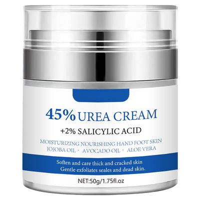 Urea Cream 45 Plus 2 Salicylic Acid, Callus Remover Foot Moisturizer Hand Foot Cream For Dry Cracked Feet from Toes to Heels Elbows Knees Softens Skin Exfoliates Dead Skin Smoothing Skin