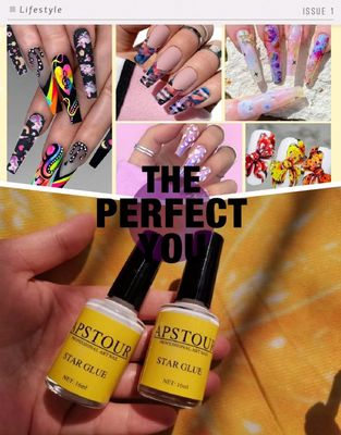 Nail Art Foil Glue Gel for Foil Stickers, Starry Sky Nail Art Glue for Foil Sticker, Nail Transfer Tips Decorations Adhesive White 16 ML 2 Bottles