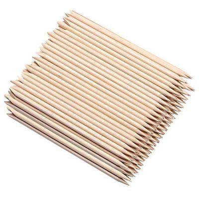 200 Pcs Orange Sticks for Nails - Borogo Orange Wooden Nail Sticks Double Sided Multi Functional Cuticle Pusher Remover Manicure Pedicure Tool