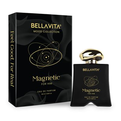 BELLAVITA Luxury Mood Collection MAGNETIC Perfume for Men 100ml | Pheromone Inspired Technology Long Lasting Fragrance | Notes of Grapefruit, Jasmine and Vanilla | Gourmet, Spicy Premium Fragrance