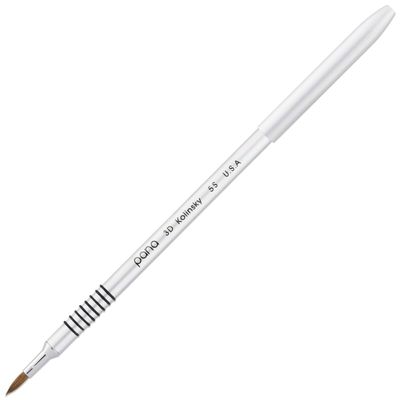 PANA 3D Kolinsky Acrylic Nail Art Sculpture Brush with Silver Metal Non-Slip Grip Handle for Manicures 3D Nail Art Flower Designs (Size 5)