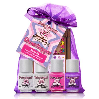 Piggy Paint | 100 Non-Toxic Girls Nail Polish | Safe, Cruelty-free, Vegan, &amp; Scented for Kids | Showstopper Starter Set