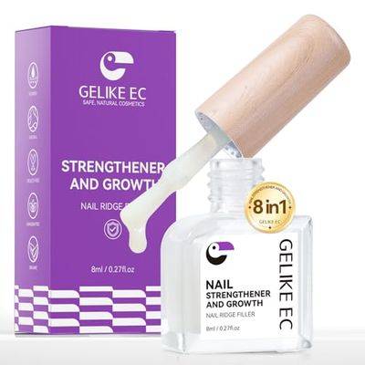 Gelike EC Ridge Filler Nail Strengthener: Extra Strong Nail Hardener for Damaged Nails &amp; Growth Treatment for splitting nails - PT