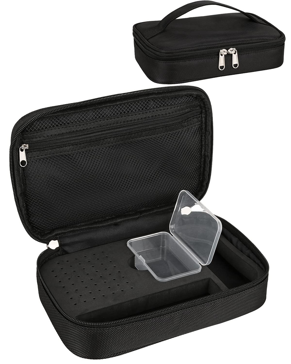 Nail Drill Bag Nail Drill Bits Holder Bag Electric Nail Machine Kit Organizer Bag with Nail Sanding Bands Case Gift for Women (Blck)