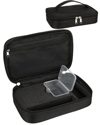 Nail Drill Bag Nail Drill Bits Holder Bag Electric Nail Machine Kit Organizer Bag with Nail Sanding Bands Case Gift for Women (Blck)