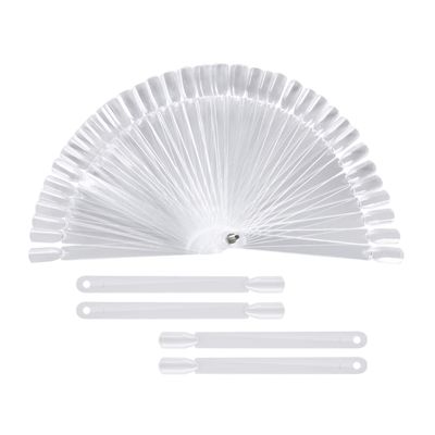 200 Pieces Clear Square Nail Tips Color Display Swatches With Metal Screw Holder Fan Shaped Plastic Sample Stick
