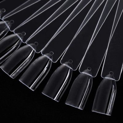 200 Pieces Clear Square Nail Tips Color Display Swatches With Metal Screw Holder Fan Shaped Plastic Sample Stick