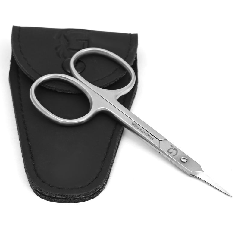 Cuticle Scissors Extra Fine Curved - Professional Stainless Steel Grooming scissors for Eyebrow, Mustache, Nose Hair, Eyelash, Dry Skin - Manicure Scissors