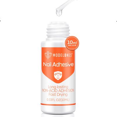 Modelones Nail Glue for Press Ons, Press On Nails and Acrylic Nails, 10 ML Super Strong Long Lasting Gel Nail Glue for Nail Tips, Safety Non-Acid Non-Toxic