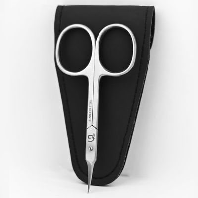 Cuticle Scissors Extra Fine Curved - Professional Stainless Steel Grooming scissors for Eyebrow, Mustache, Nose Hair, Eyelash, Dry Skin - Manicure Scissors
