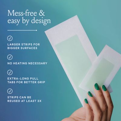 Billie Wax Kit - Body &amp; Underarm - Easy &amp; Convenient - No Heat - Made With Aloe &amp; Avocado Oil - Vegan Soft-Gel - 36 wax strips - 6 post-wax serum wipes