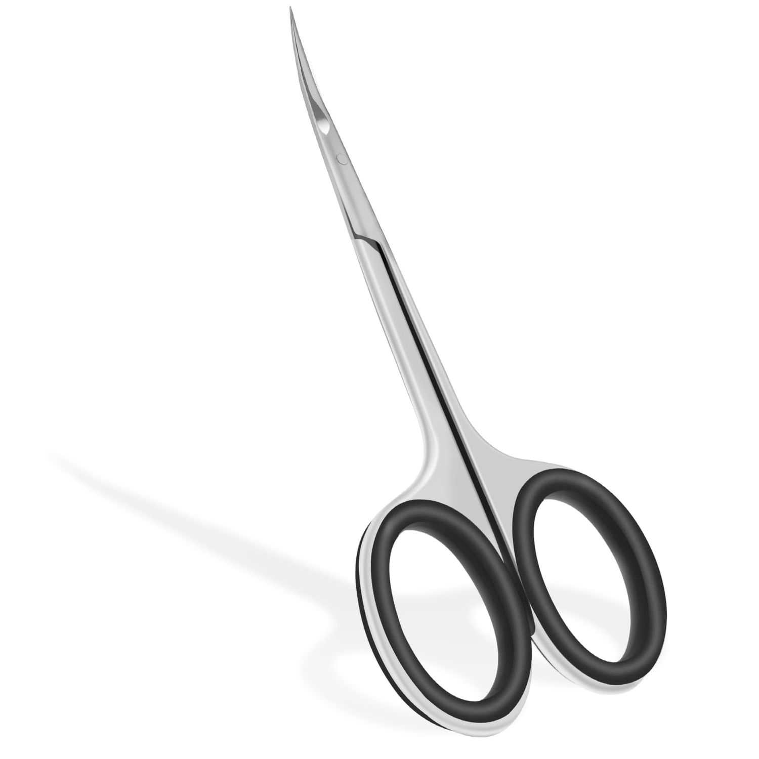 CGBE Cuticle Scissors, Professional 6-Blade Manicure Scissors, Stainless Steel Eyebrow Scissor, Cuticle Scissors Extra Fine Curved For Manicure, Eyelashes, Eyebrow, Toenail For Women And Men (Black)