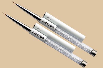 JOSALINAS Nail Brushes Art Pen 2PCS, Gel Polish Painting Tools with Nail Extension Gel Builder, Salon at Home DIY Manicure (White-Liner7mm)