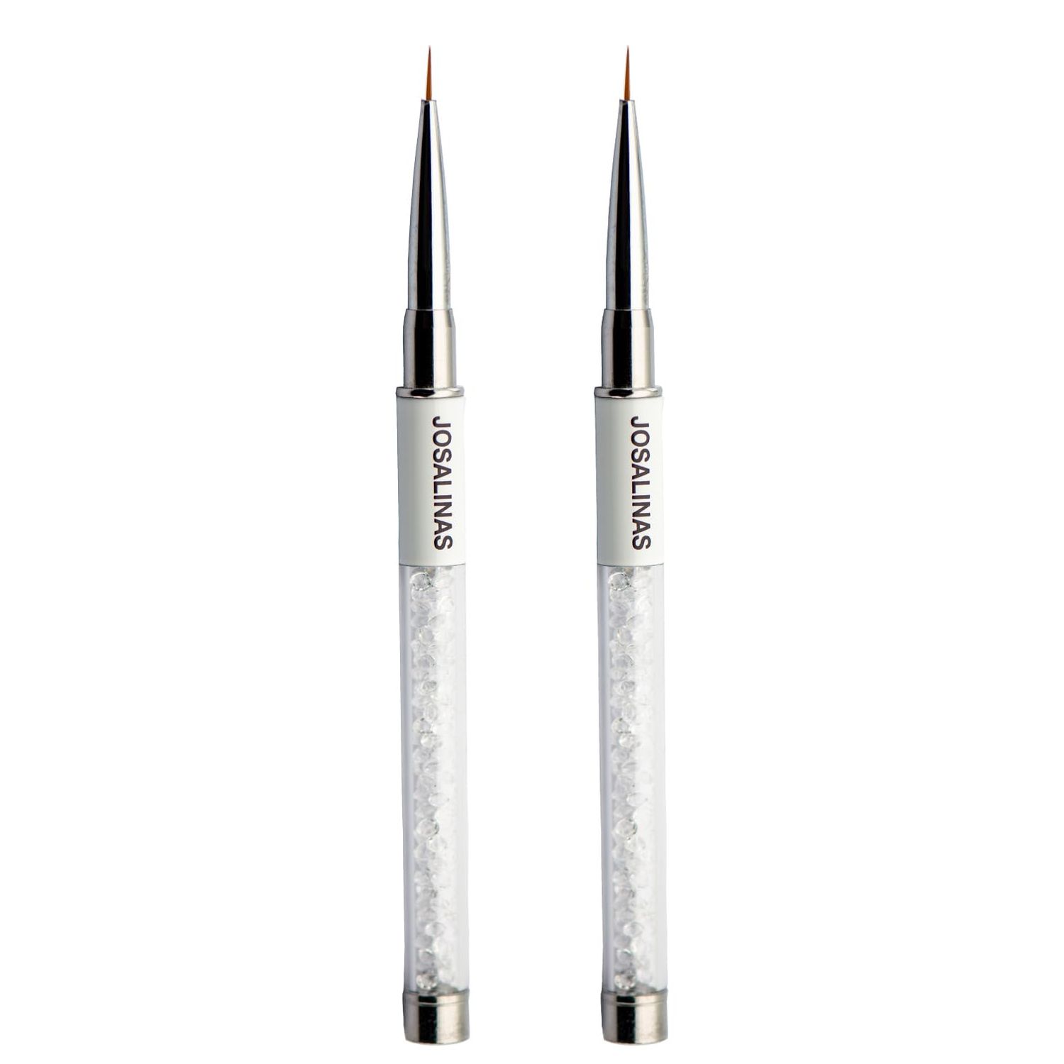 JOSALINAS Nail Brushes Art Pen 2PCS, Gel Polish Painting Tools with Nail Extension Gel Builder, Salon at Home DIY Manicure (White-Liner7mm)