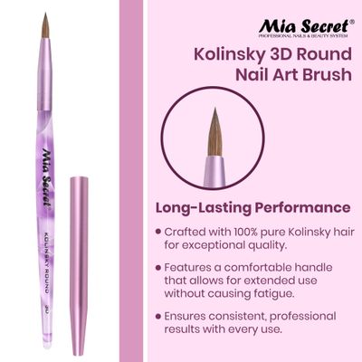Mia Secret - Nail Brush KOLINSKY ROUND BRUSH ART 3D (Purple)