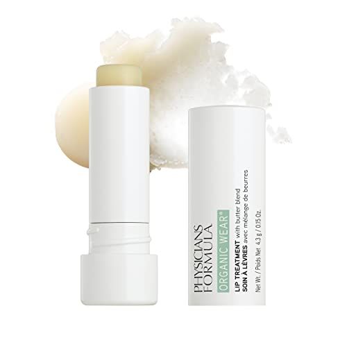 Physicians Formula Organic Wear Lip Balm Treatment, Ultra-Nourishing Shea Butter &amp; Coconut Oil Infused, Hydrating &amp; Conditioning for Smooth, Supple Lips, Cruelty Free