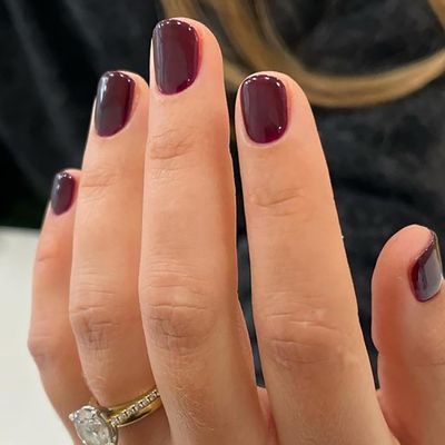 Wine Red Press On Nails: Extra Short Acrylic Square False Nails, 24pcs with Glossy Designs, Full Cover Glue On Stick On Nails for Women