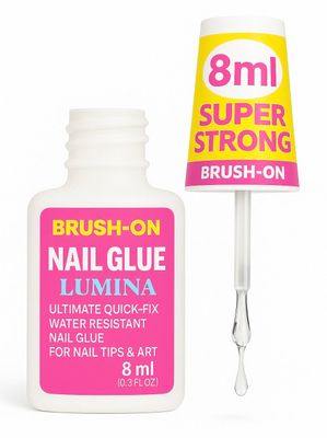 Super Strong Nail Glue for Press Ons - Fake Nails - Brush, Tip applicator, Fast Drying, Long Lasting, Mess Free, Glue Strong, pressons, Gel