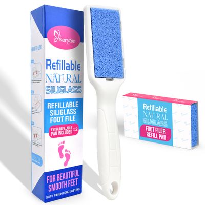 Maryton Professional Foot File - Foot Callus Remover, Foot Scrubber, Dead Skin Remover, Pedicure Tools for Feet, Glass Pumice Stone Foot Buffer
