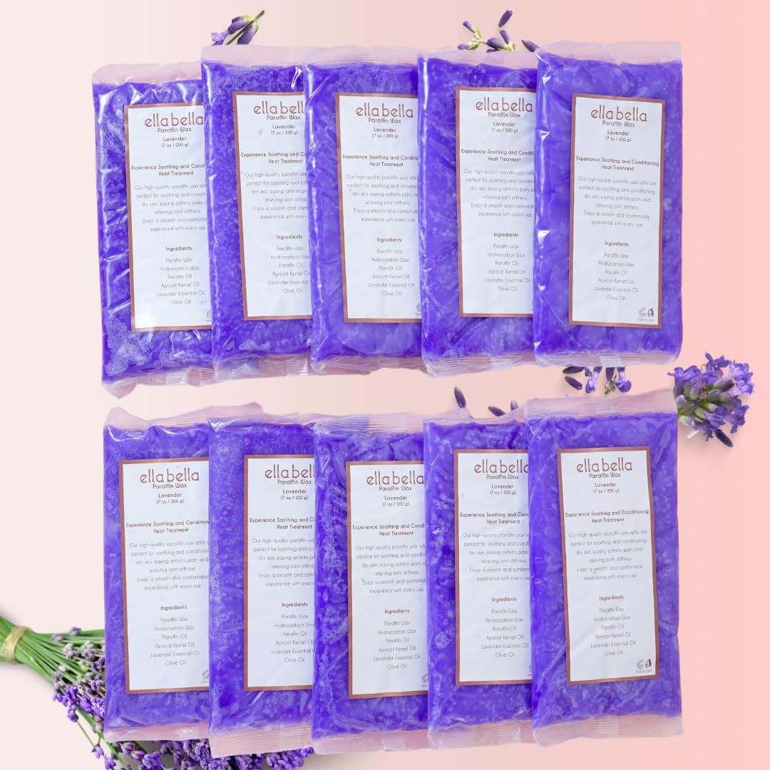 ELLA BELLA Paraffin Wax Refill Lavender Therapeutic Hand &amp; Foot Wax for Paraffin Bath Deep Moisturizing &amp; Soothing Relief Compatible with our Wax Machine
