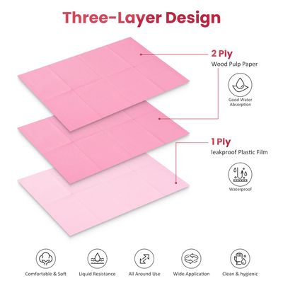 Etercycle Disposable Nail Mats - 20Pcs Fordable Nail Art Table Mats for Table Acrylic Nail Practice Sheet, 3 Ply Waterproof 13 X 18 Clean Pads Nail Art Accessories (Pink)