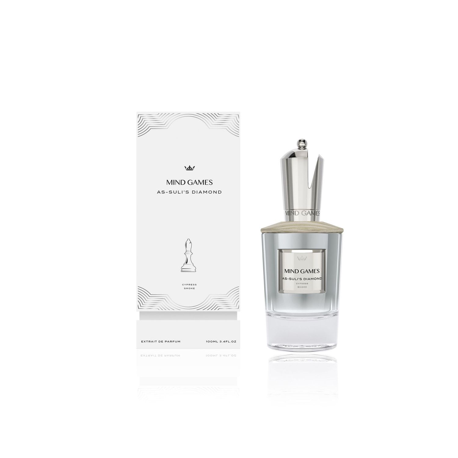 MIND GAMES As-Sulis Diamond - Luxury Perfume with Notes of Bergamot, Madagascar &amp; Amberwood - Elegant Extrait de Parfum for Women &amp; Men - Intense &amp; Smoky Perfume - 100 mL/3.4 oz