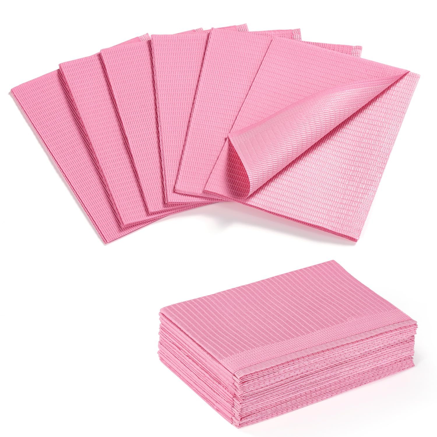 Etercycle Disposable Nail Mats - 20Pcs Fordable Nail Art Table Mats for Table Acrylic Nail Practice Sheet, 3 Ply Waterproof 13 X 18 Clean Pads Nail Art Accessories (Pink)
