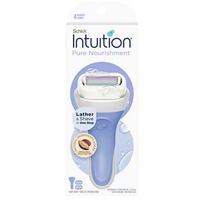 Schick Intuition Pure Nourishment Razors for Women | 1 Razor &amp; 2 Intuition Razor Blades Refill with Organic Cocoa Butter
