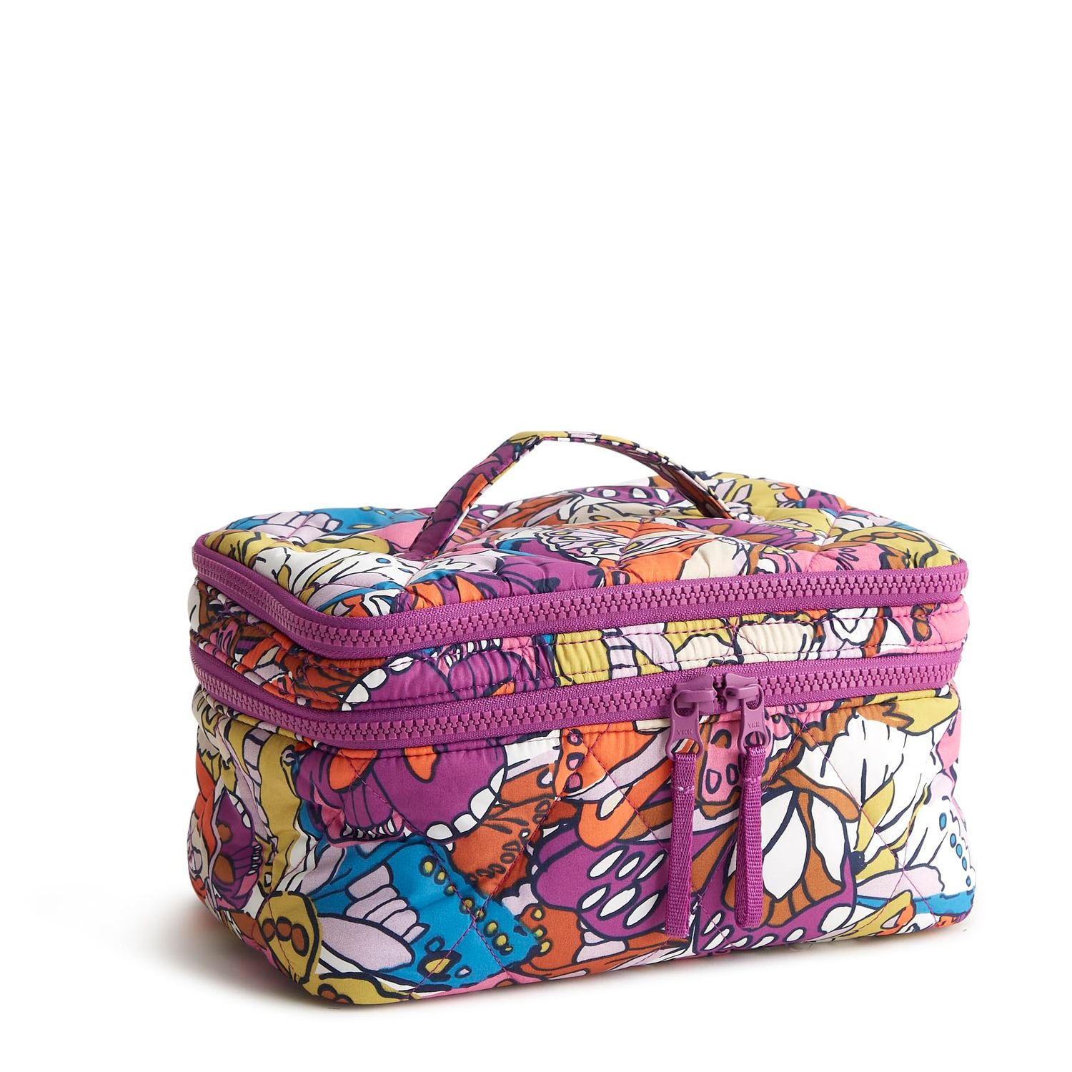 Vera Bradley Featherweight Brush Up Cosmetic Case, Flutter