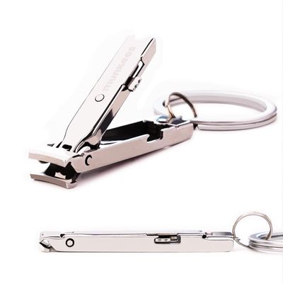 munkees Ultra-Thin Nail Clippers Keychain, Mini Foldable Nail Cutter with Key Ring, Small Portable Stainless Steel Pocket Manicure Set for Travel, Camping, &amp; Outdoors (1-Pack)