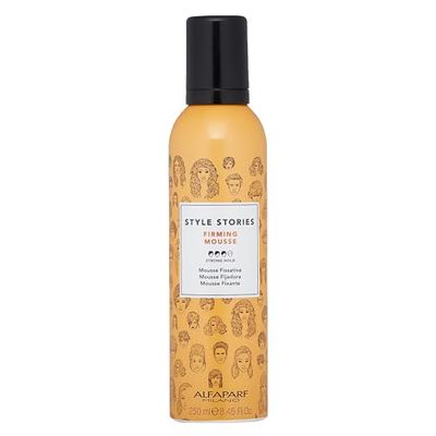 Alfaparf Milano Style Stories Firming Hair Mousse - Curl Defining, Strong Hold Mousse for Wavy &amp; Curly Hair Types - Amplifies Volume &amp; Defines Shape With a Non-Drying Formula (8.45 fl oz)