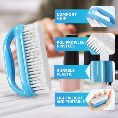 Konex Perfect-Grip Large Hand and Nail Brush 4 X 2-1/4 X 1-1/2 (Blue)