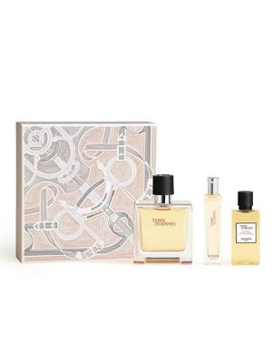 Hermes Terre Dhermes 3-Pieces Set for Men, (2.5 Ounce Pure Perfume 0.5 Ounce Pure Perfume 1.35 Ounce Hair and Body Shower Gel)