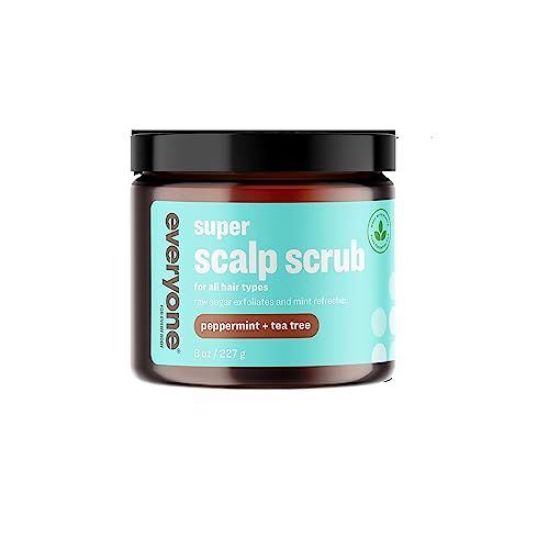 Everyone Hair Care Super Scalp Scrub - Peppermint &amp; Tea Tree, 8 fl oz Bottle, Scalp Exfoliator, Gentle Hair Scrub Removes Dirt &amp; Sweat Build Up, Sulfate Free &amp; Paraben Free